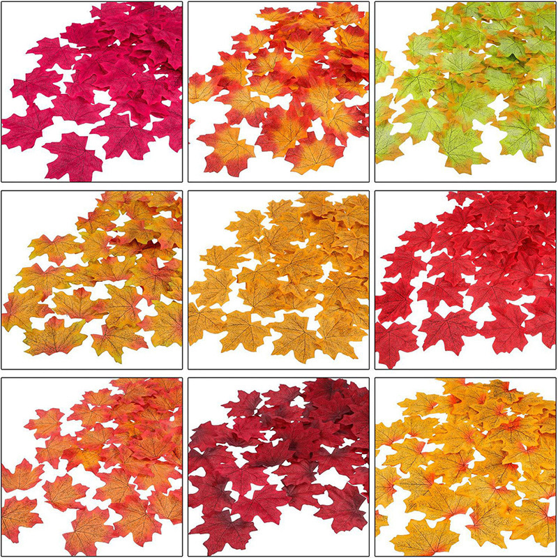 Simulation of maple leaf single leaf Nordic wind wall decoration autumn scene layout wedding road photo guide