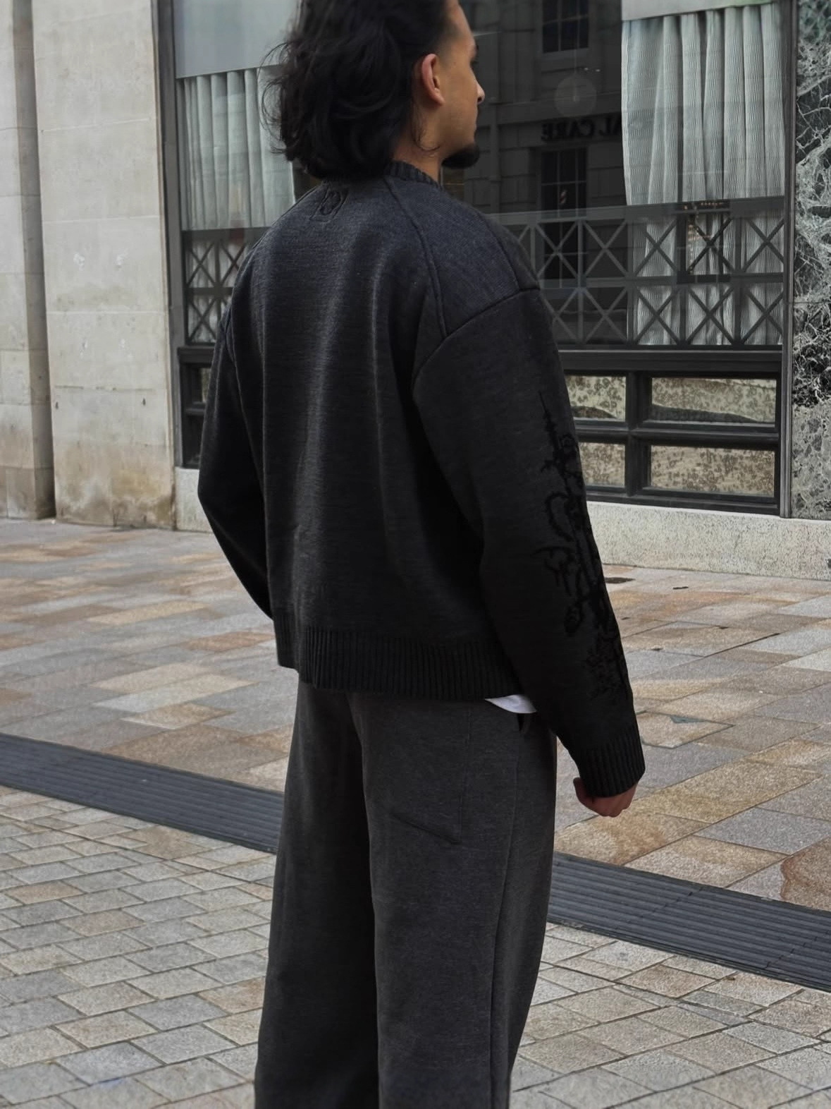 Suéter americano transfronterizo caliente otoño y invierno nuevo estilo masculino y femenino Jacquard deportivo casual cuello redondo blusa de punto