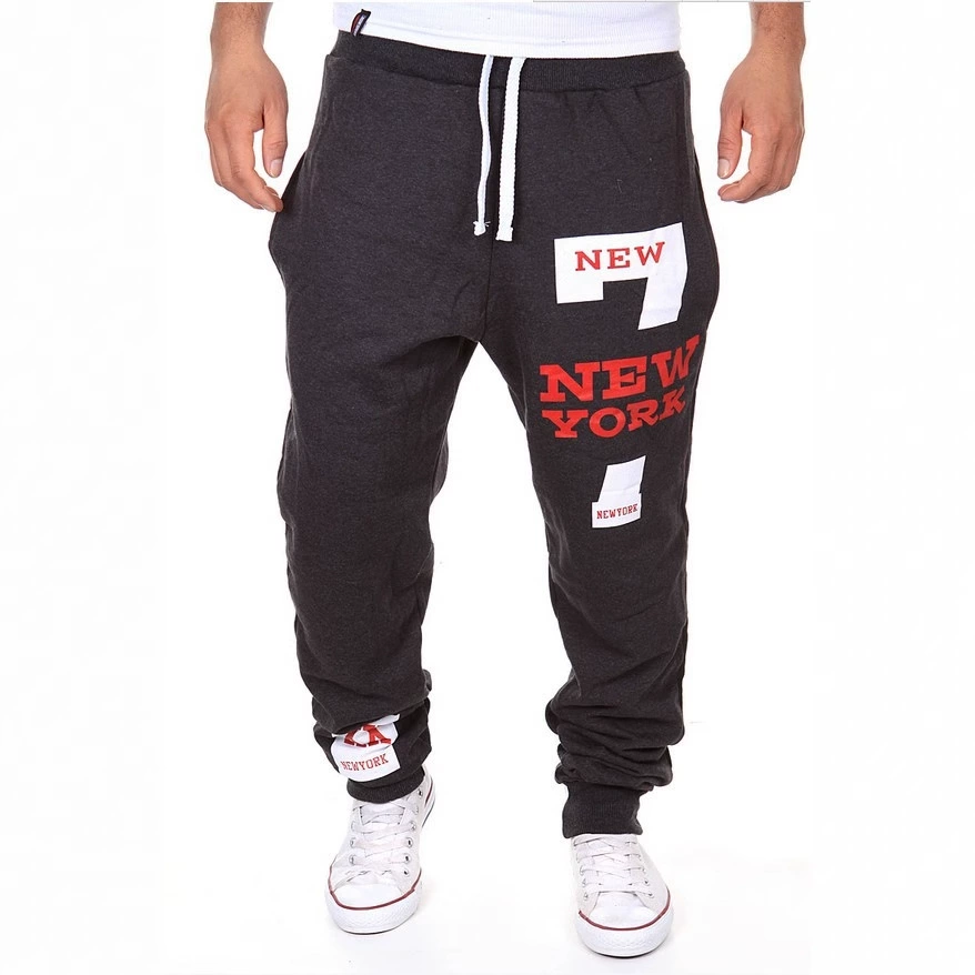 Foreign Trade Leisure Sports Pants Digital 7 Printed New York letters Wish sports pants 1413-k03 -> Прогресс спортивные брюки для занятий спортом, цифровая печать 7, надпись Нью-Йорк, спортивные брюки 1413-к03