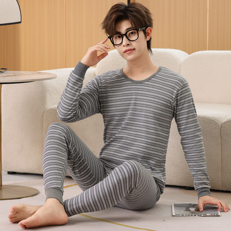 Ropa interior para niños traje medio y grande ropa de otoño para niños pantalones largos traje suéter de algodón para hombres conjunto Ropa de otoño juvenil pantalones largos ropa interior
