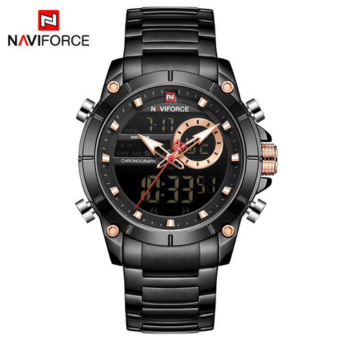 NAVIFORCE Lingxiang 9163 New Men's Watch, Steel Strap, Date Display, Business-Casual, Water-Resistant, Analog Quartz Watch