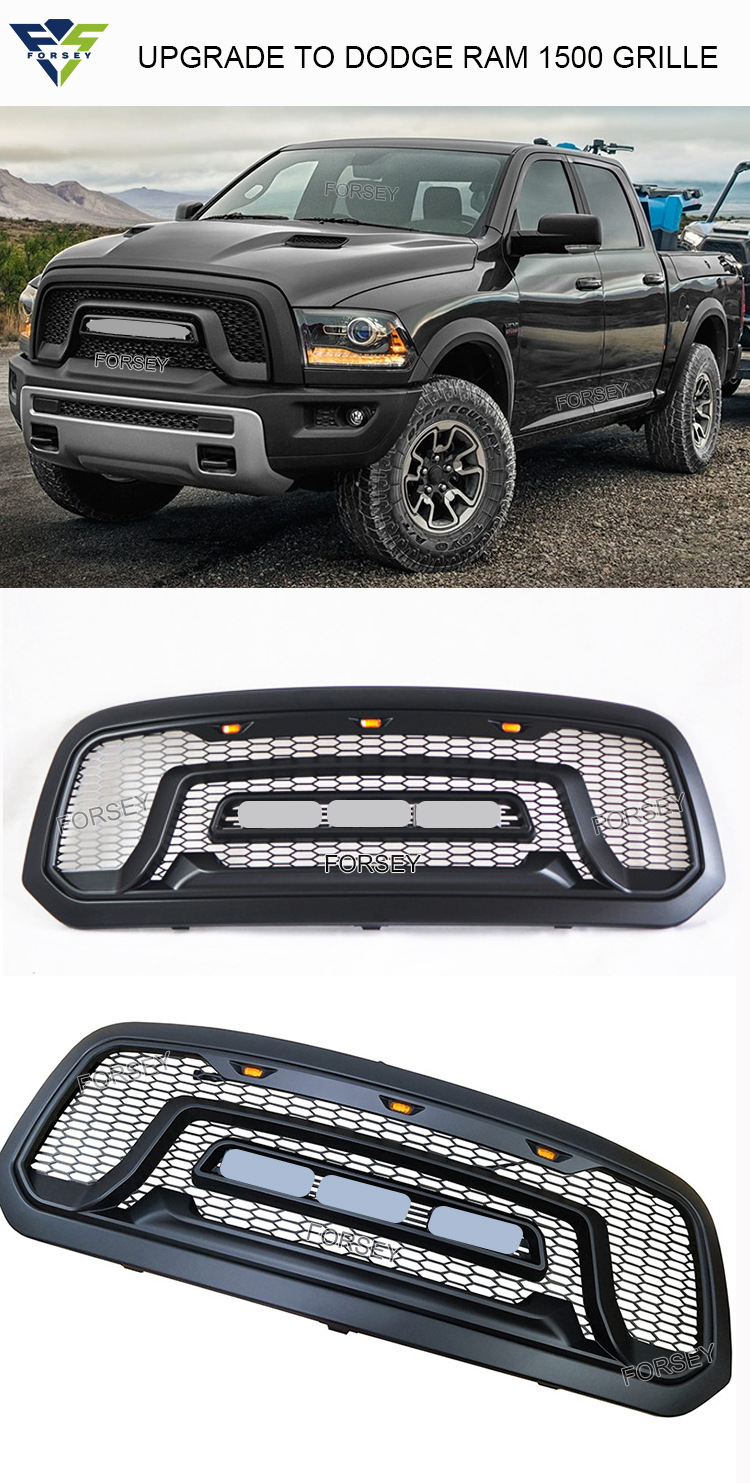 Suitable for 2013-2018 Dodge Ram 1500 modification and upgrade of front grille and front bumper center mesh