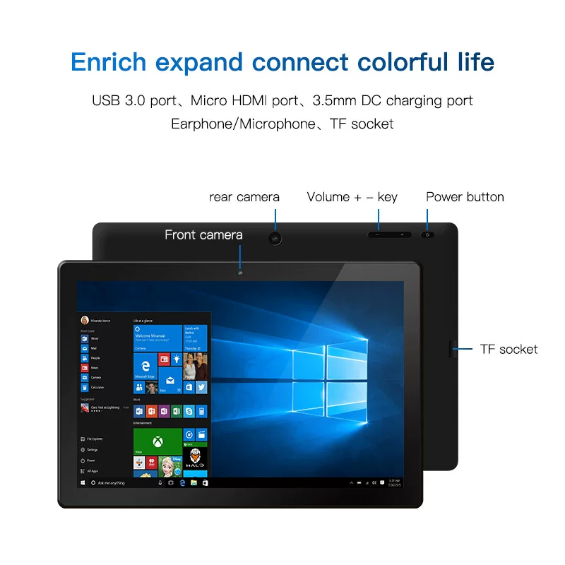 Планшет-ноутбук, 10.1", Windows 10, 2 в 1, 4G, 128 ГБ