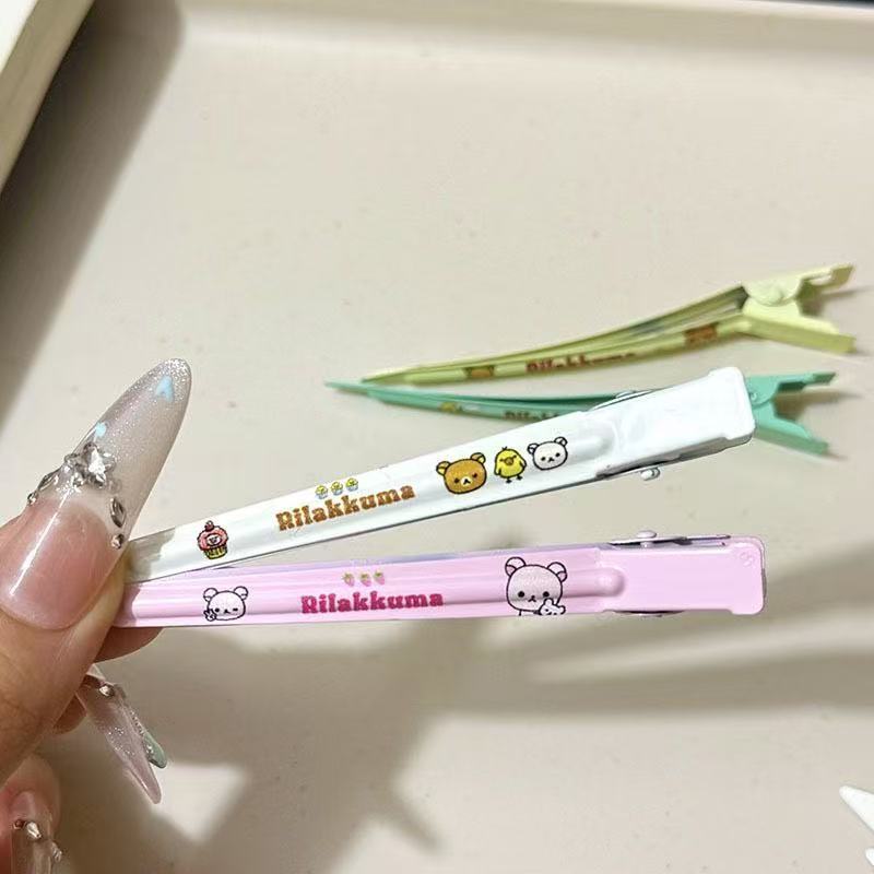 甜美可爱KT猫鸭嘴夹发夹金属定位夹前额侧边夹化妆洗脸无痕夹发卡|undefined