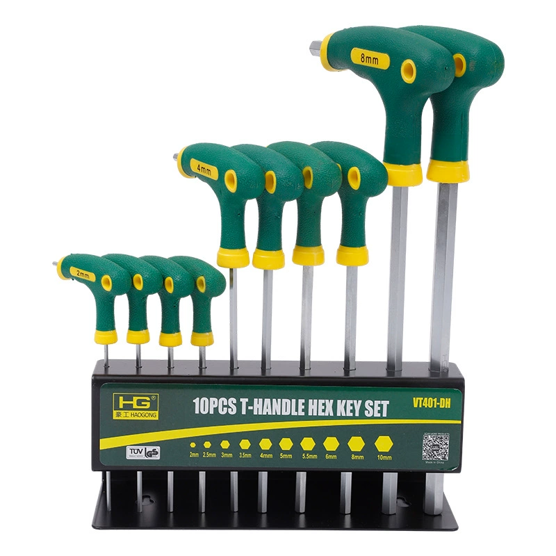 Haowong Brand 10 комплектов T-образный шестигранный ключ набор сливы шестигранный набор