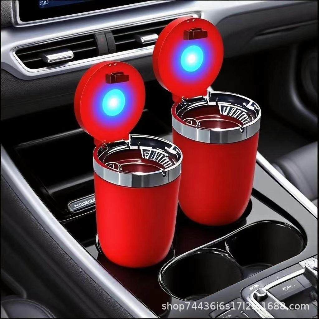 Car Ashtray with Automatic Smoke Extinguishing When the Lid Is Opened, High-End Anti-Fly Ash Car Anti-Falling Artifact, Car Interior Supplies