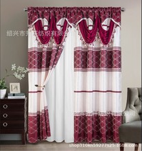 廠家直銷：外貿出口成品窗簾 提花雙層帷幔窗簾成品 南美風格窗簾