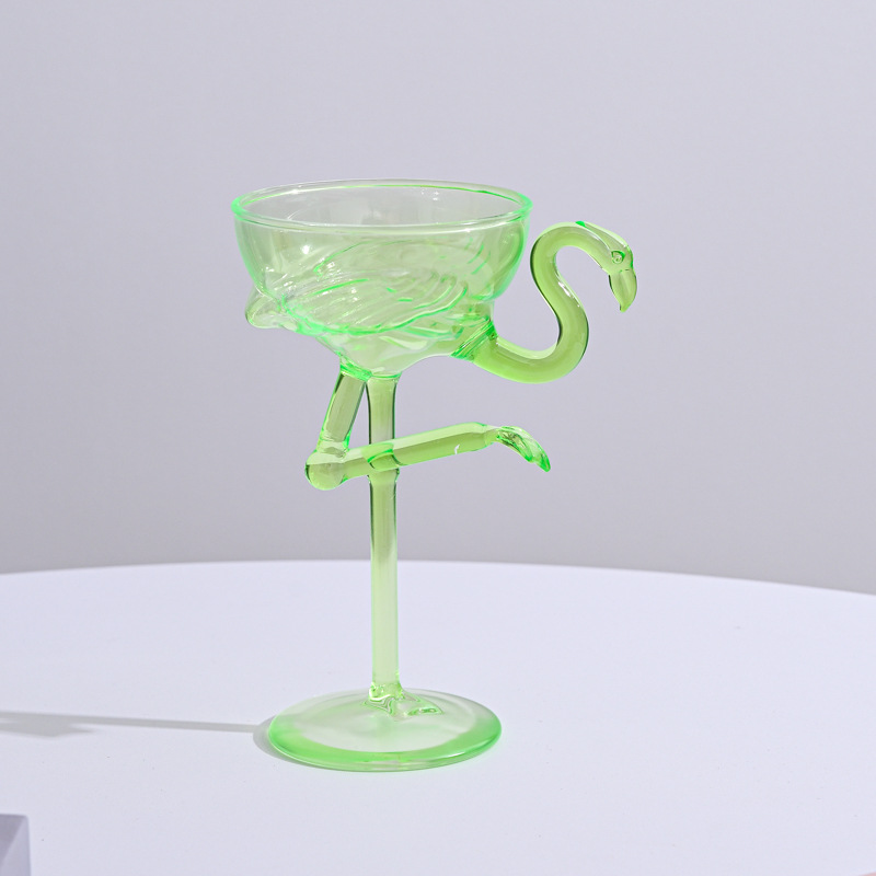 녹색 플라밍고 컵