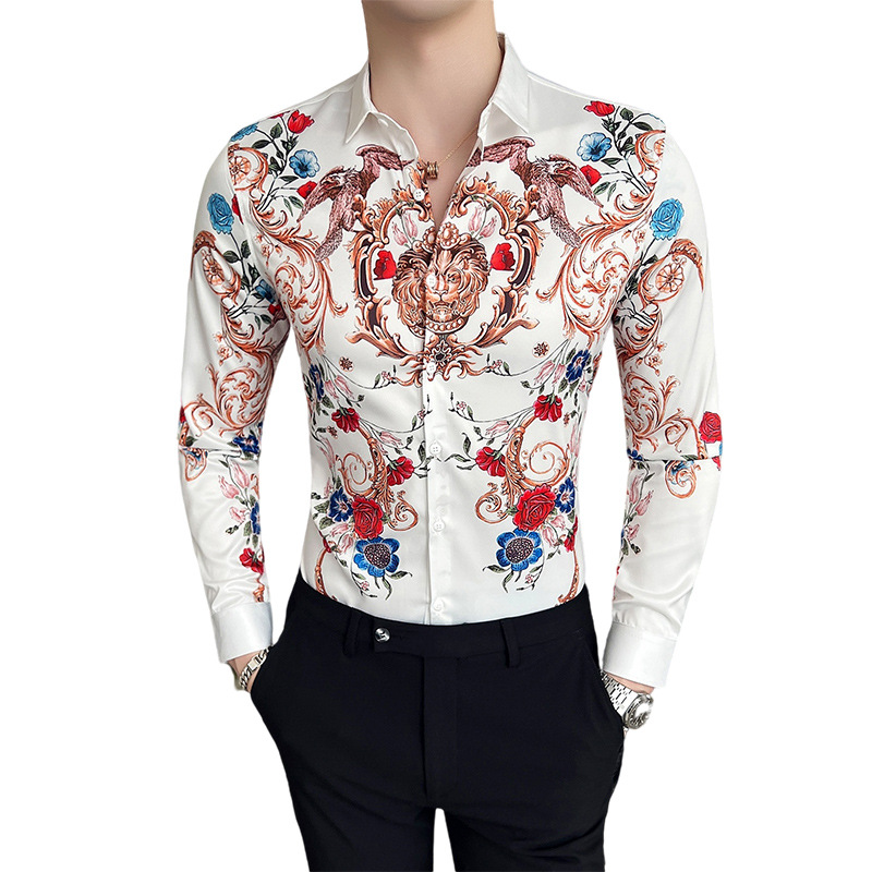 Comercio exterior transfronterizo Amazon nueva camisa de impresión digital camisa de manga larga impresa personalizada para hombres 2813