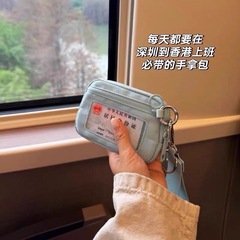 新款拉链零钱包跨境手腕包帆布防水户外运动跑步露露男女小包休闲