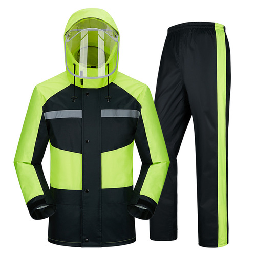 Raincoat and rain pants suit for men and women, adult motorcycle takeaway riding waterproof jacket, protective clothing, rainstorm raincoat
