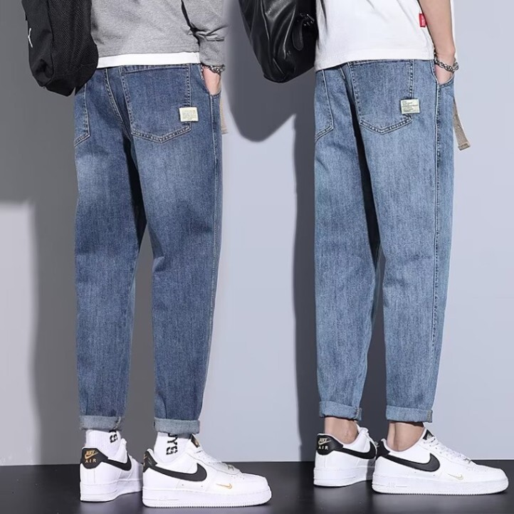 Men's Summer Jeans Trendy Brand Loose Straight Pants 2025 New Season Tapered Pants Men's Fashion