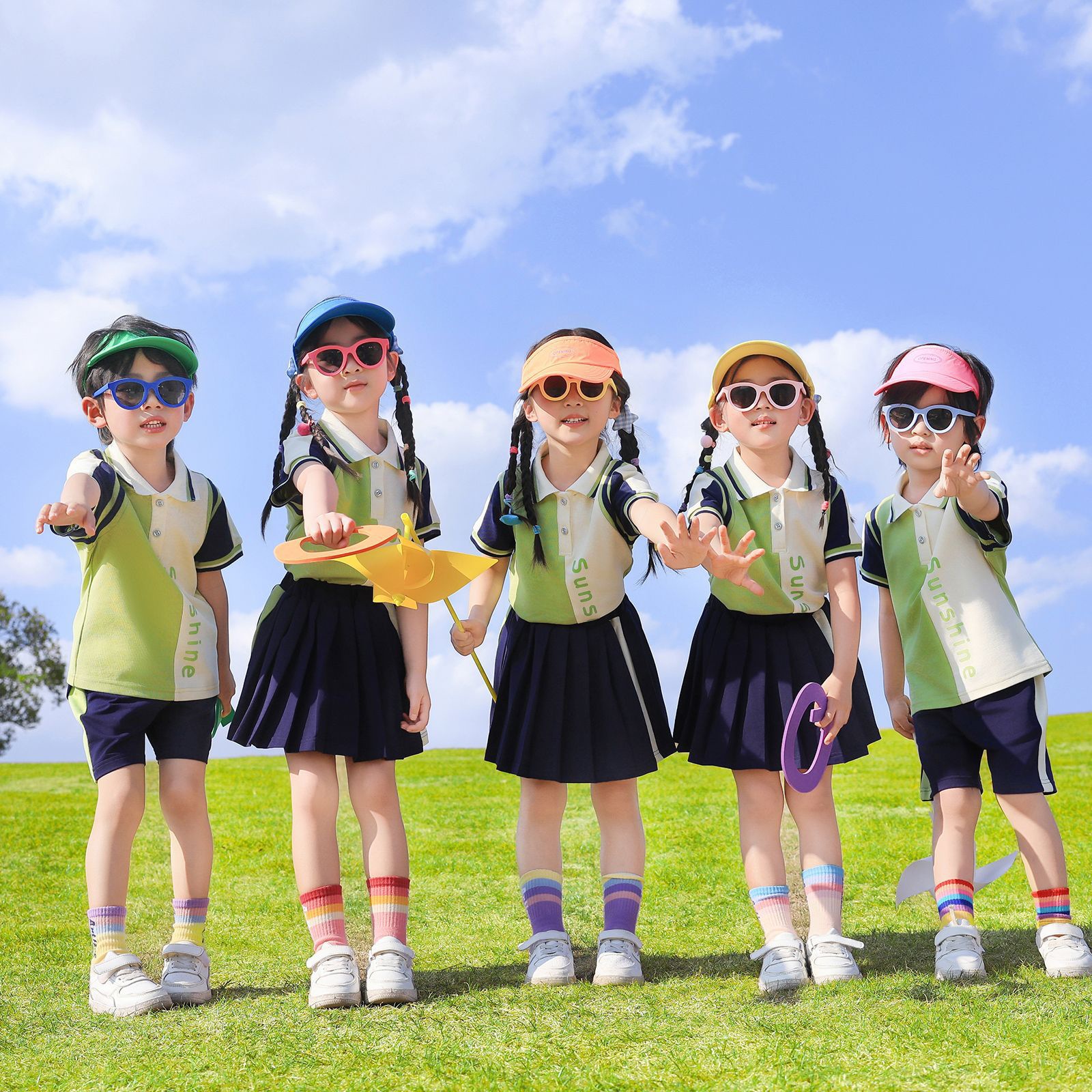 小学夏季班服套装幼儿园园服儿童校服毕业照合唱演出服运动会服装