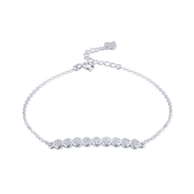 Estilo japonés y coreano de moda elegante pulsera accesorios s925 plata con incrustaciones de circón creativo simple pequeña pulsera fresca para las mujeres