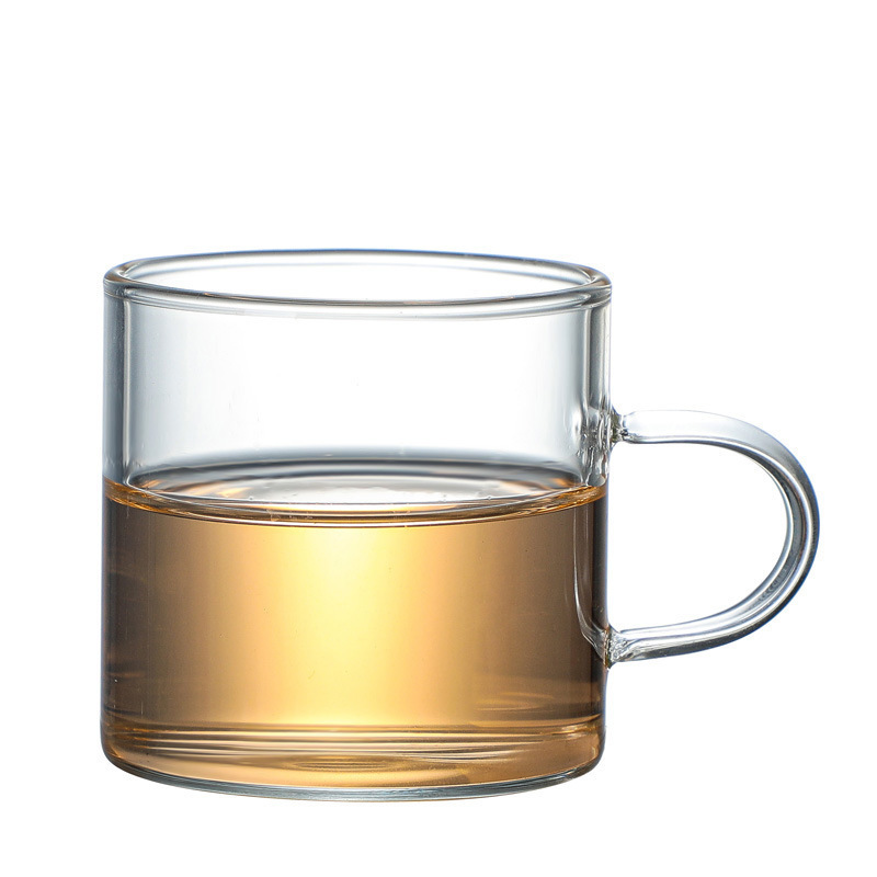 Taza de vidrio de alto borosilicato con mango, taza de vidrio de agua, taza de té de seis colores