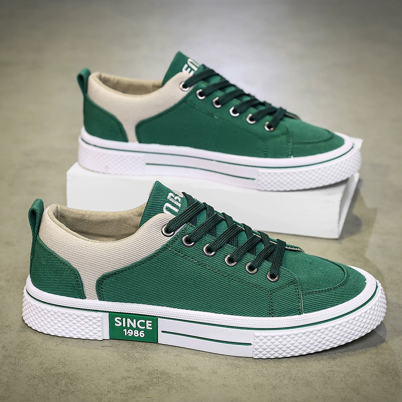 Простой цвет мужской холст туфли низкий уровень дышащей весной удобный студенческий туфли из ткани дикие летние повседневные туфли