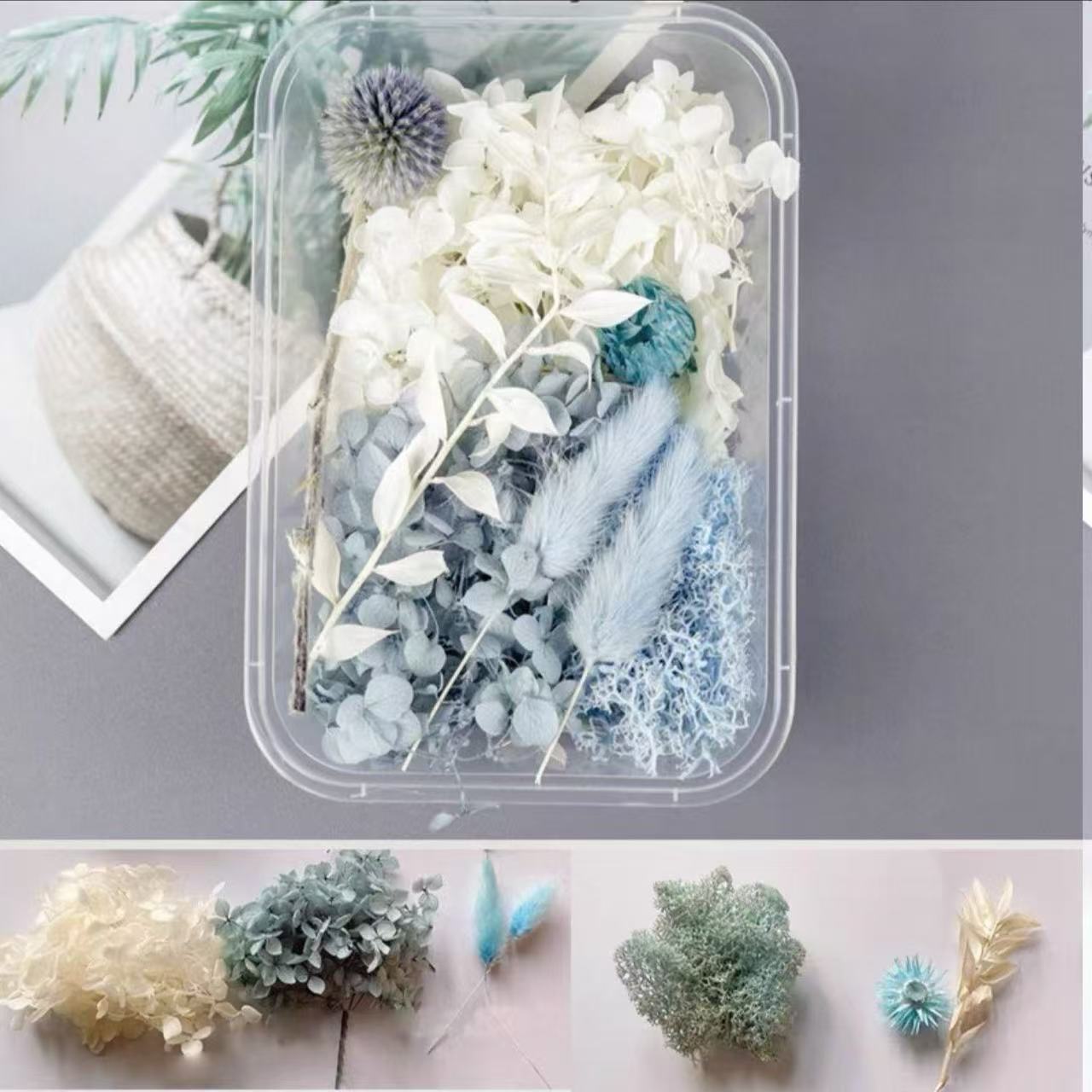 Paquete mixto de bricolaje, decoración hecha a mano, flor eterna, material de paquete de flores secas, marco de fotos de bricolaje, paquete de flores en relieve, día de la mujer