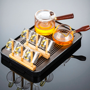 耐热玻璃功夫茶杯套装家用小套茶具茶壶日式透明客厅茶盘泡茶喝茶
