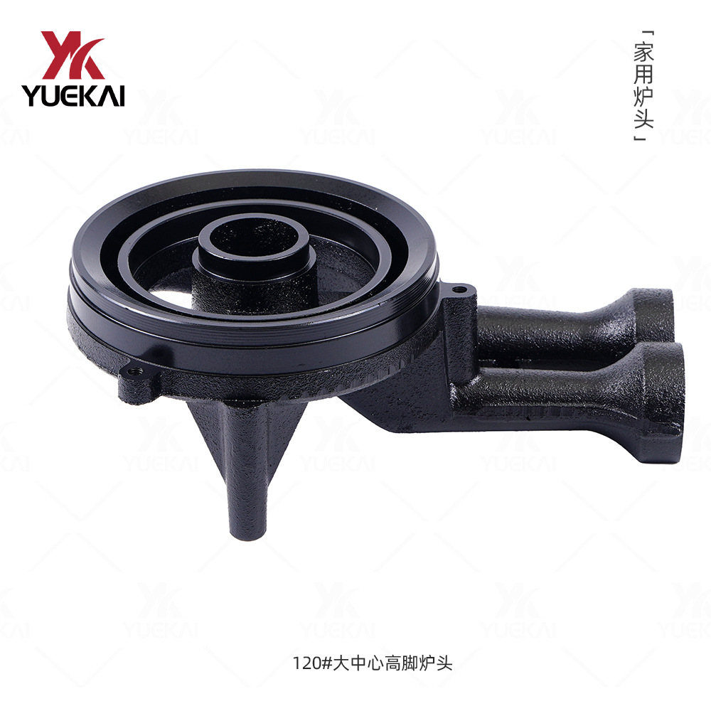 Yuekai120# gran centro alto pie hierro fundido cabeza de horno integrado formado casero incrustado estufa de gas de carbón cocina duradera