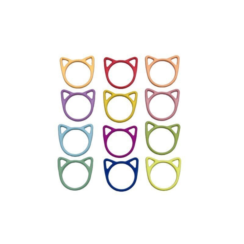 Cartoon Marker Buckle Multi-Color Cat Head Metal Paint Marker Buckle Electroplated Marker Circle Sweater Crochet DIY Cartoon Marker Buckle Multi-Color Cat Head Metal Paint Marker Buckle Electroplated Marker Circle Sweater Crochet DIY