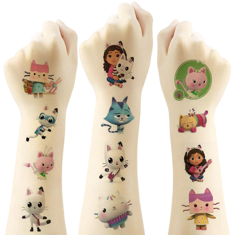 20-Piece Set of Gabby's Dollhouse Water Transfer Glow-In-The-Dark Tattoo Stickers, New Model, Hot-Selling on Amazon, in Stock
