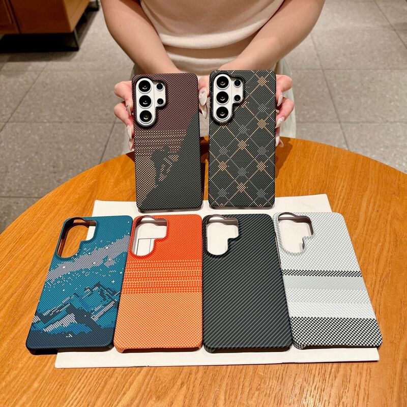 Suitable for Samsung S26Ultra High-End Magnetic Phone Case, Samsung S57 Half-Cover Carbon Fiber Pattern A17 Protective Case