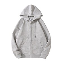 情侣款连帽拉链卫衣开衫重磅落肩袖卫衣百搭卫衣新款华棉开衫卫衣