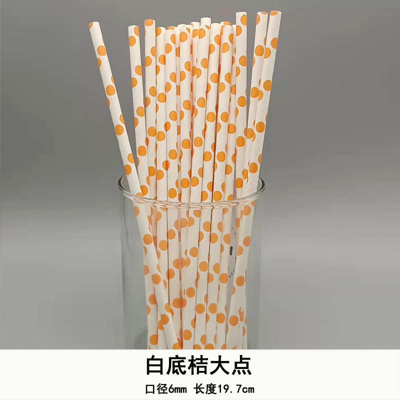 Una gran cantidad de en stock paja de papel desechable al por mayor paja de papel degradable paja de serie naranja