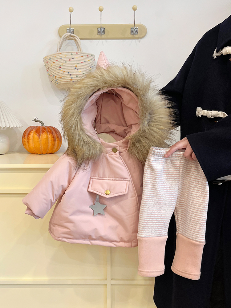 Baby sombrero de algodón para niños invierno pequeño niño algodón engrosado chaqueta de algodón de invierno chaqueta de algodón caliente