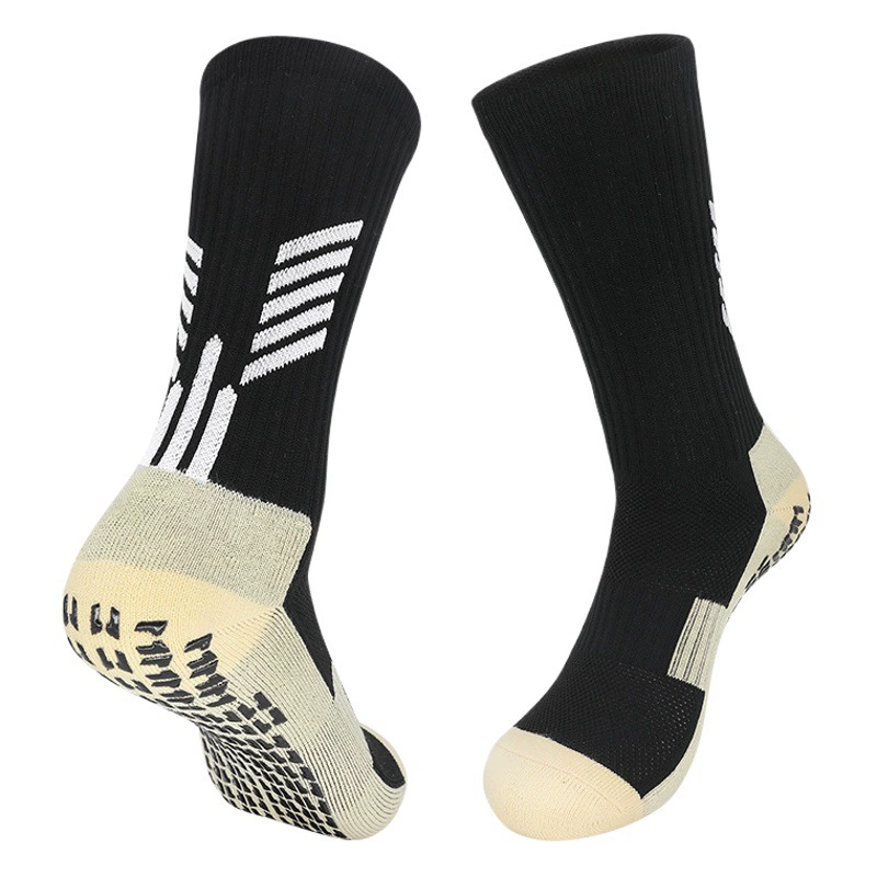 Осенне-зимние детские футбольные носки, спортивные носки с махровой подошвой, профессиональные тренировочные носки средней длины с противоскользящей подошвой, молодежные носки с точечным рисунком оптом