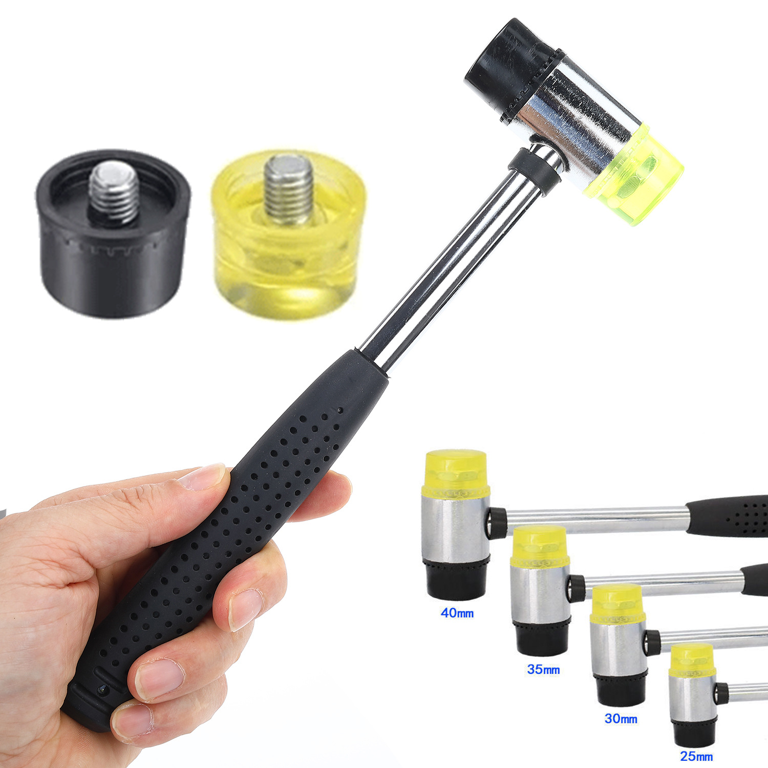 多规格橡皮橡胶锤皮具珠宝锤家居装修安装锤敲打锤贴地板瓷砖榔头