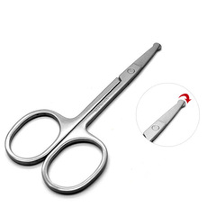 Beauty round-head small scissors, makeup safety eyebrow trimming scissors, beauty makeup tools, nose hair scissors, double eyelid stickers