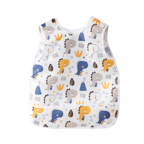 Baby vest style waterproof coverall baby sleeveless reverse wear summer washable bib for eating and painting thin and easy to care for