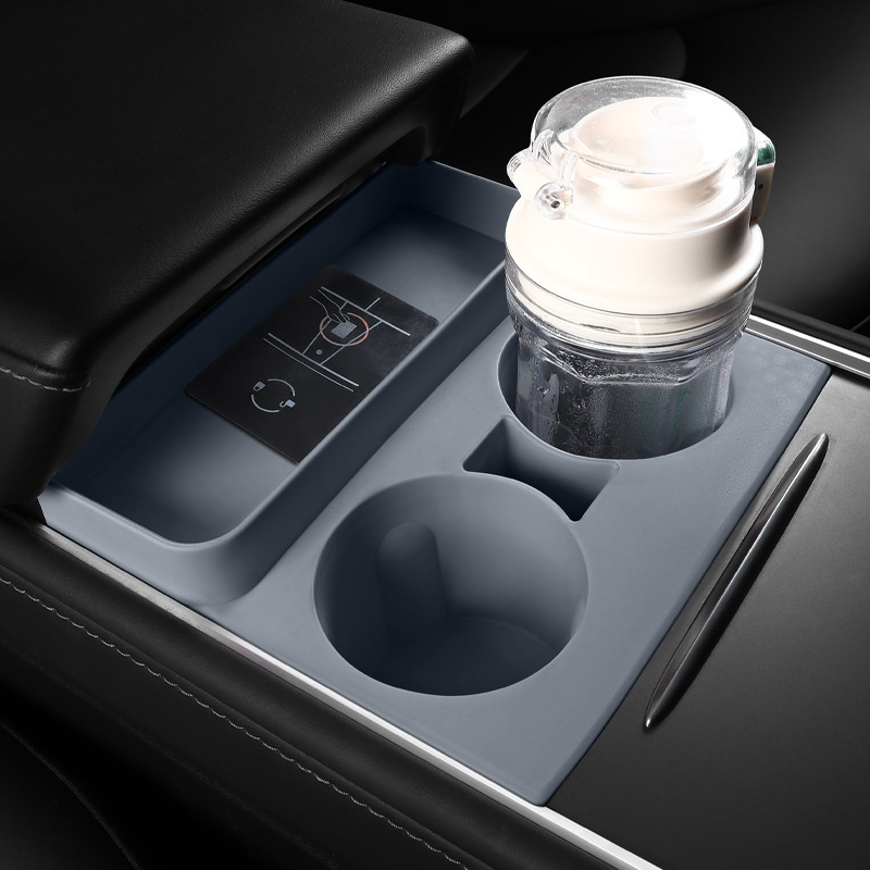 Caja de almacenamiento resistente a altas temperaturas de goma de silicio adecuada para cubierta de taza especial para limitador de taza de agua de control central de Tesla modelo Y / 3 image 3