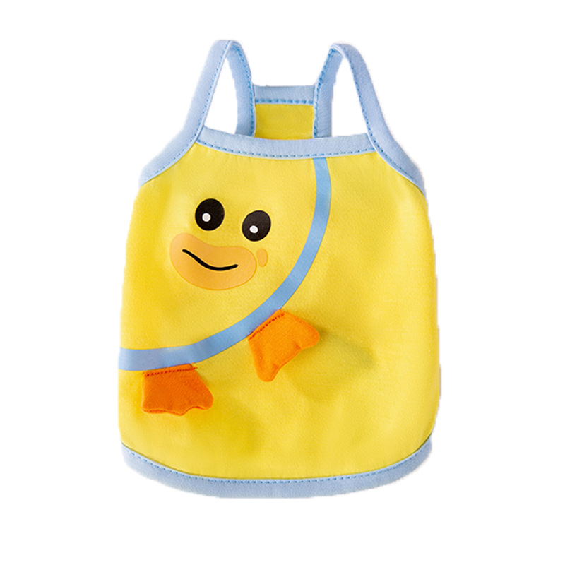 Gato primavera y verano dibujos animados contraste color lindo impreso hling perro Chaleco de dos piernas oso de peluche ropa de gato para mascotas