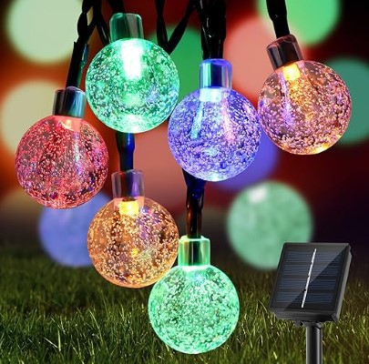 Excelente producto transfronterizo LED luz de bola de burbuja solar cadena de luces decorativas de vacaciones luces de ambiente de patio al por mayor