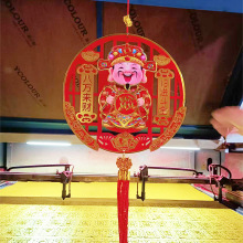 新款点头财神转大钱新年自动摇头财神爷红果挂件立体福字挂件