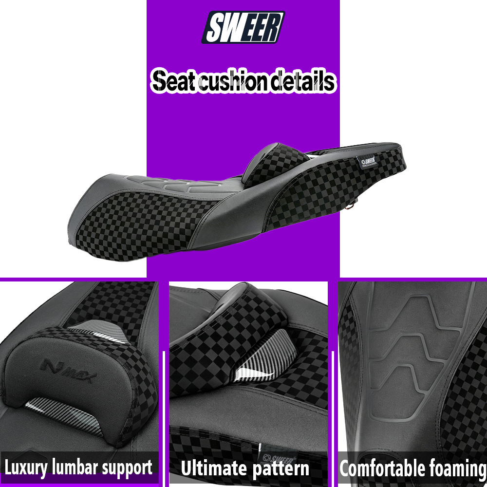 Suitable for 20-24 Yamaha NMAX155 V2 motorcycle modification, comfortable seat cushion with lumbar support seat assembly