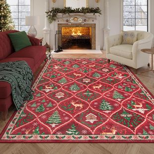 Cross-border Nordic Christmas Decoration Carpet Christmas Eve Bedroom Non-slip Bedside Blanket Hotel Homestay Sofa Blanket Floor Mat