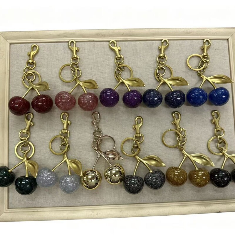 D1 Luxury Fashion Cherry Keychain Bag Accessory, Exquisite and Versatile High-Value Cherry Bag Charm D1 Luxury Fashion Cherry Keychain Bag Accessory, Exquisite and Versatile High-Value Cherry Bag Charm