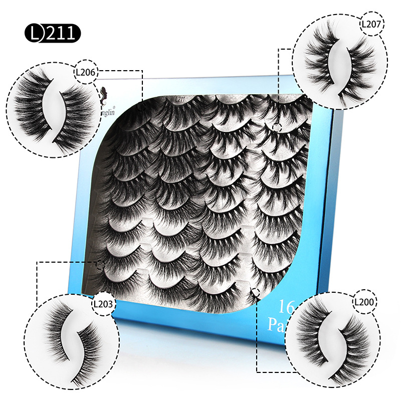 16 Pairs Of Mixed Mink Thick And Exaggerated False Eyelashes display picture 6