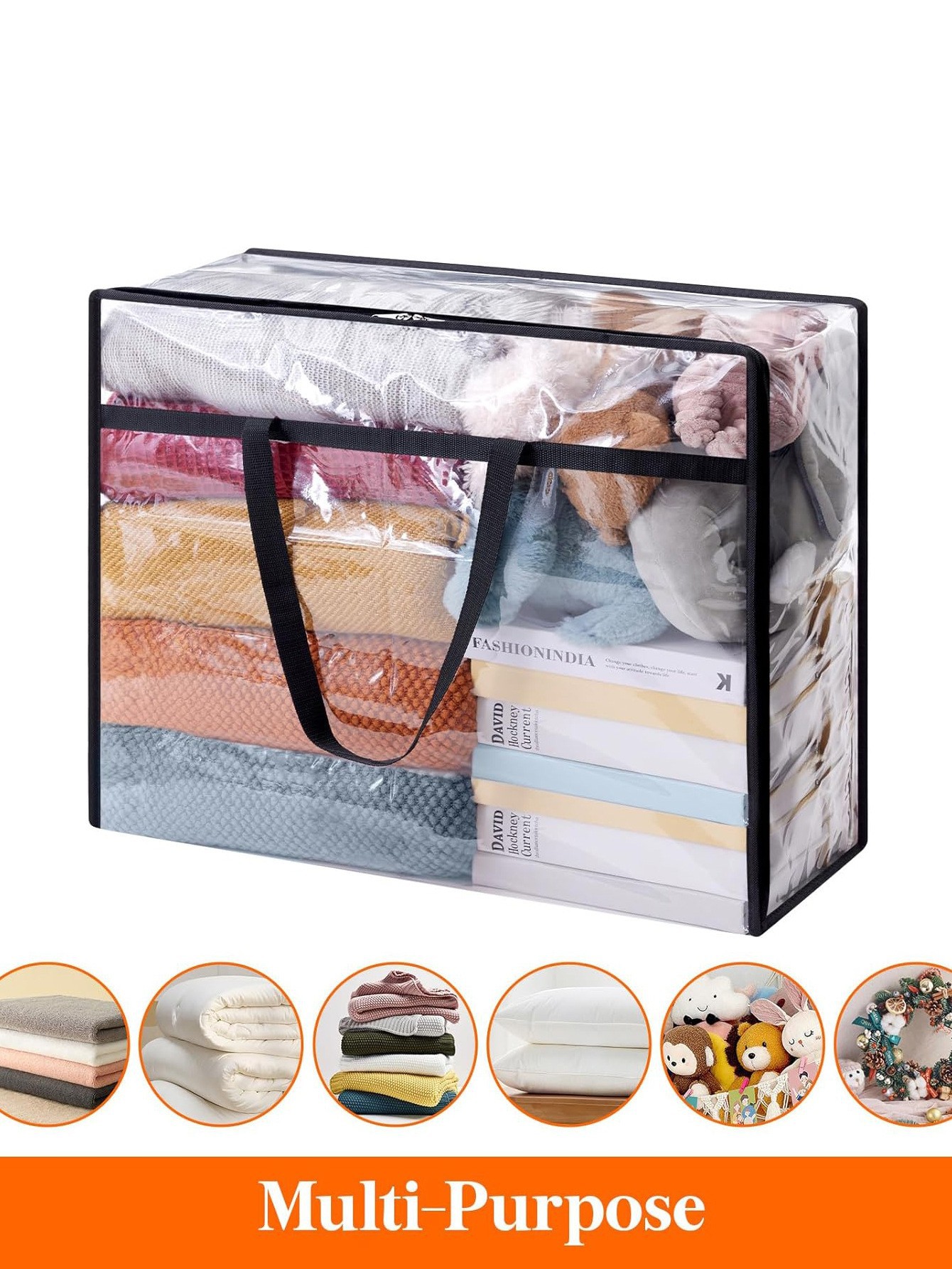 260g Weight Storage Bag Storage & Cleaning 10 Quantity PVC Material Transparent Pattern Simple Style Style Simple Style Transparent PVC Storage Bag 4