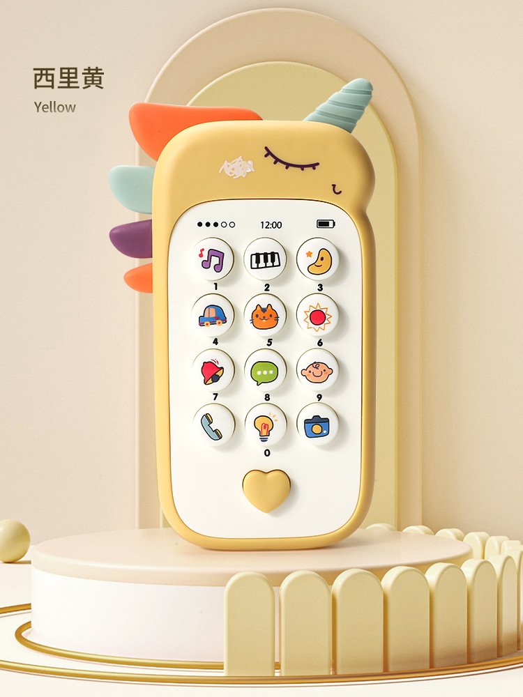 Teléfono móvil transfronterizo para niños, educación temprana para bebés, historia musical multifuncional, aprendizaje bilingüe, teléfono de simulación de iluminación para bebés