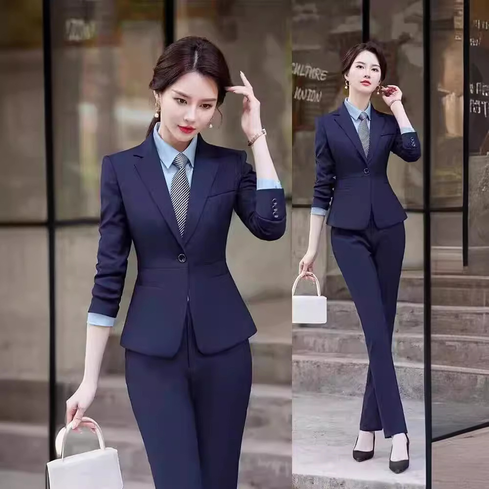 Suit Jacket Women's two-piece suit spring and autumn business wear suit women's high-end hotel manager Sales Department work clothes formal wear