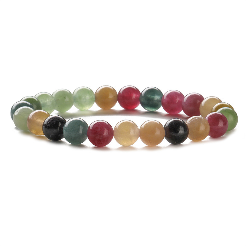 Fábrica directa de piedra natural pino blanco pulsera de cuentas orquídea pulsera acabado joyería pulsera multicolor al por mayor para hombres y mujeres