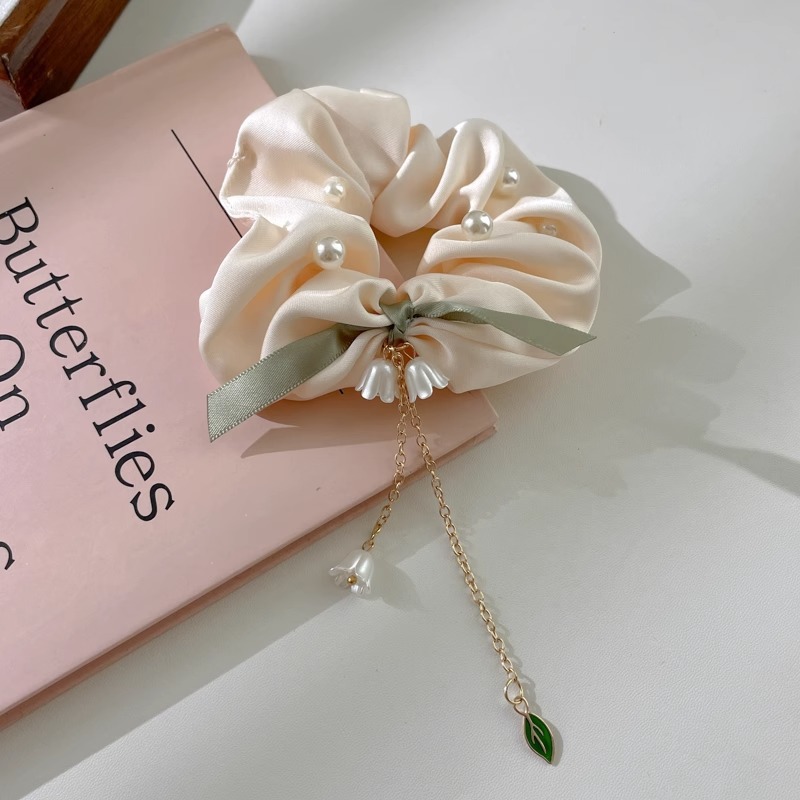 Coreano super grande encaje intestino anillo de cabello para mujeres de alta calidad elástica correa de goma duradera toallas cuadradas para cabello