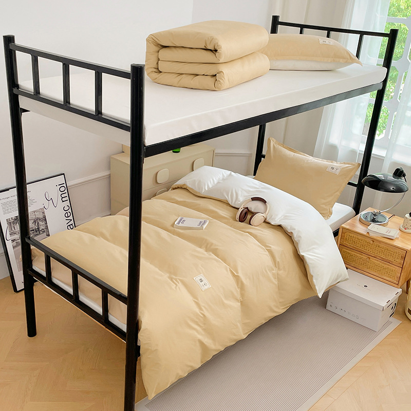 Dormitorio de estudiantes Conjunto de algodón de seis piezas Ropa de cama para estudiantes universitarios Algodón Tres juegos para estudiantes Ropa de cama de apoyo de 90*200
