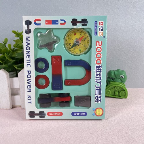 Compass Magnet Toy Magnetic Power Set Children's Science Experiment U-shaped Magnet Color Box Teaching Aids Wholesale