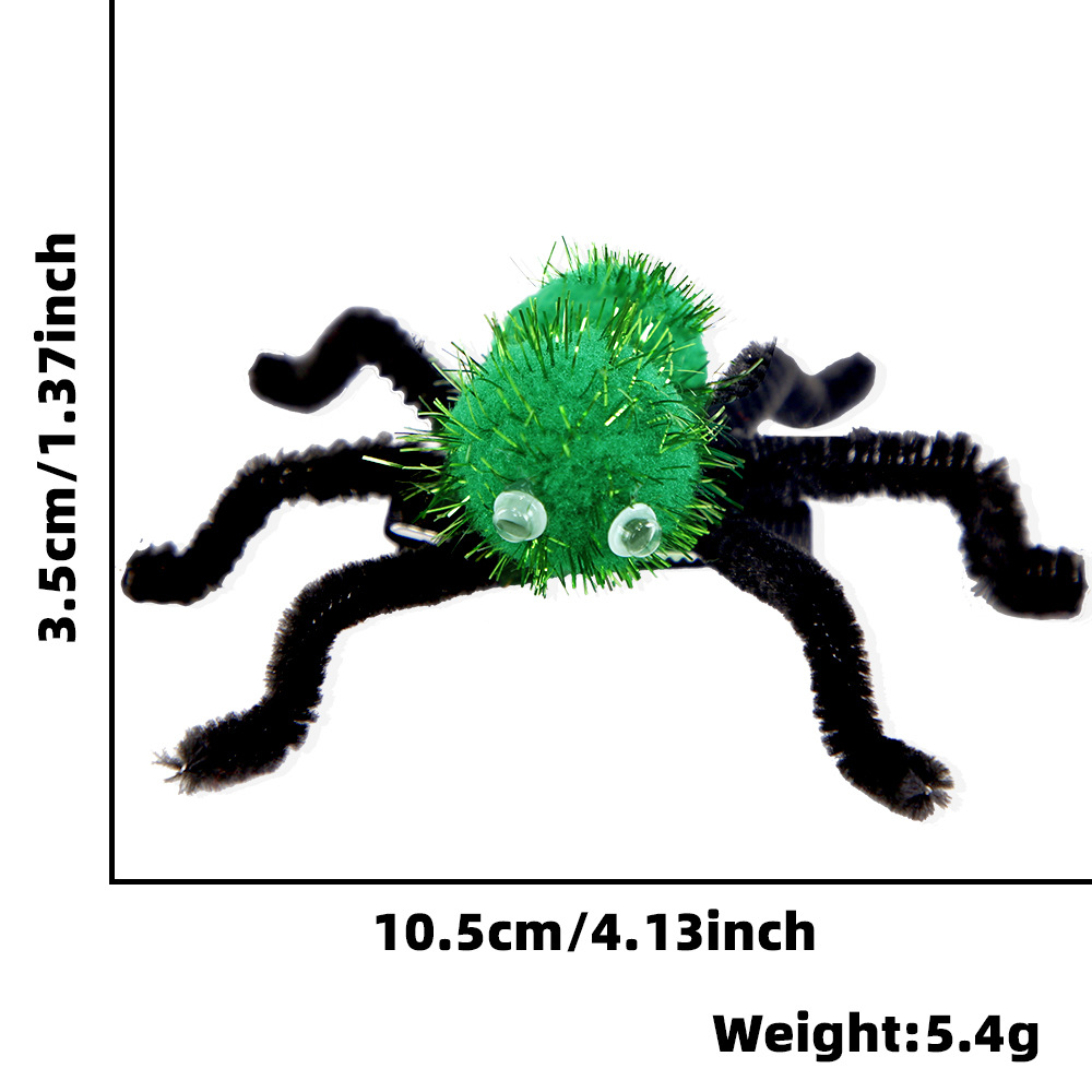 Amazon nuevo Halloween araña cabeza de fiesta fantasma parodia accesorios de decoración 3D estereoscópico araña patas brocas para el pelo