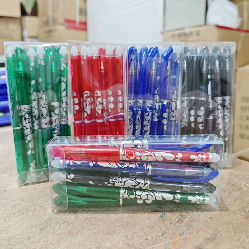 12 Boxed Erasable Pen Rub Heat Elimination 0.5mm Erasable Gel Pen Magic Erasable Gel Pen Blue Wholesale